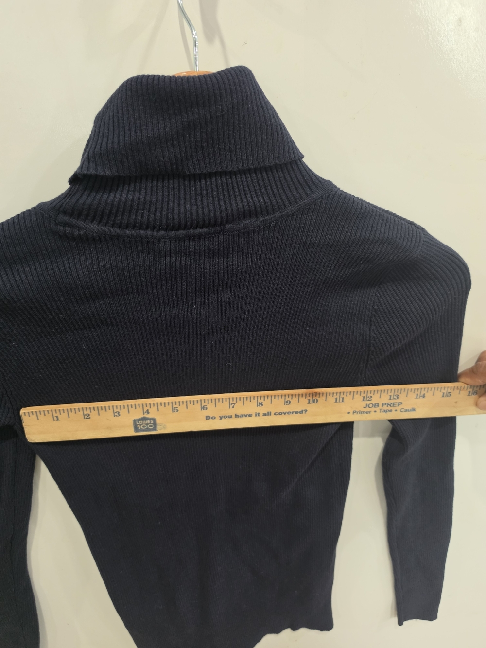 Ralph Lauren Navy Ribbed Turtleneck Top Size SP Like New Minimalist Quiet Luxury - Picture 5 of 8